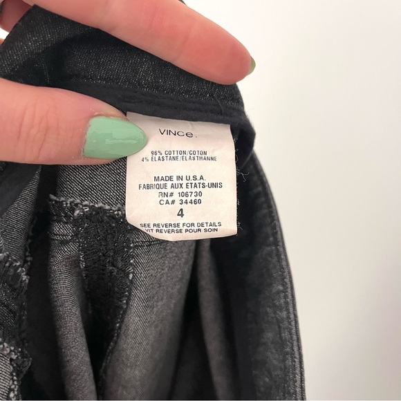Vince Women's Ski Pant Skinny Ankle Gray Denim Stretch Size 4 - Picture 6 of 10